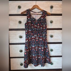 Alya Black and Pink Floral Midi Dress